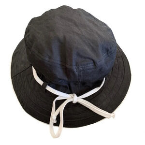 Panama Jack Hat Womens One Size Black White trim Cotton
